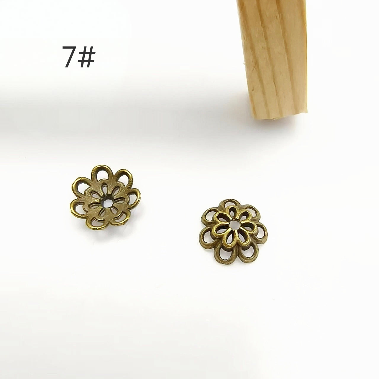 Antique Bronze Plated Filigree Flower Bead Caps, 50pcs