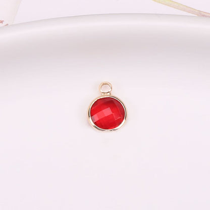 Birthstone charms, Round Rhinestone Charms Pendants, 12mm, 100pcs