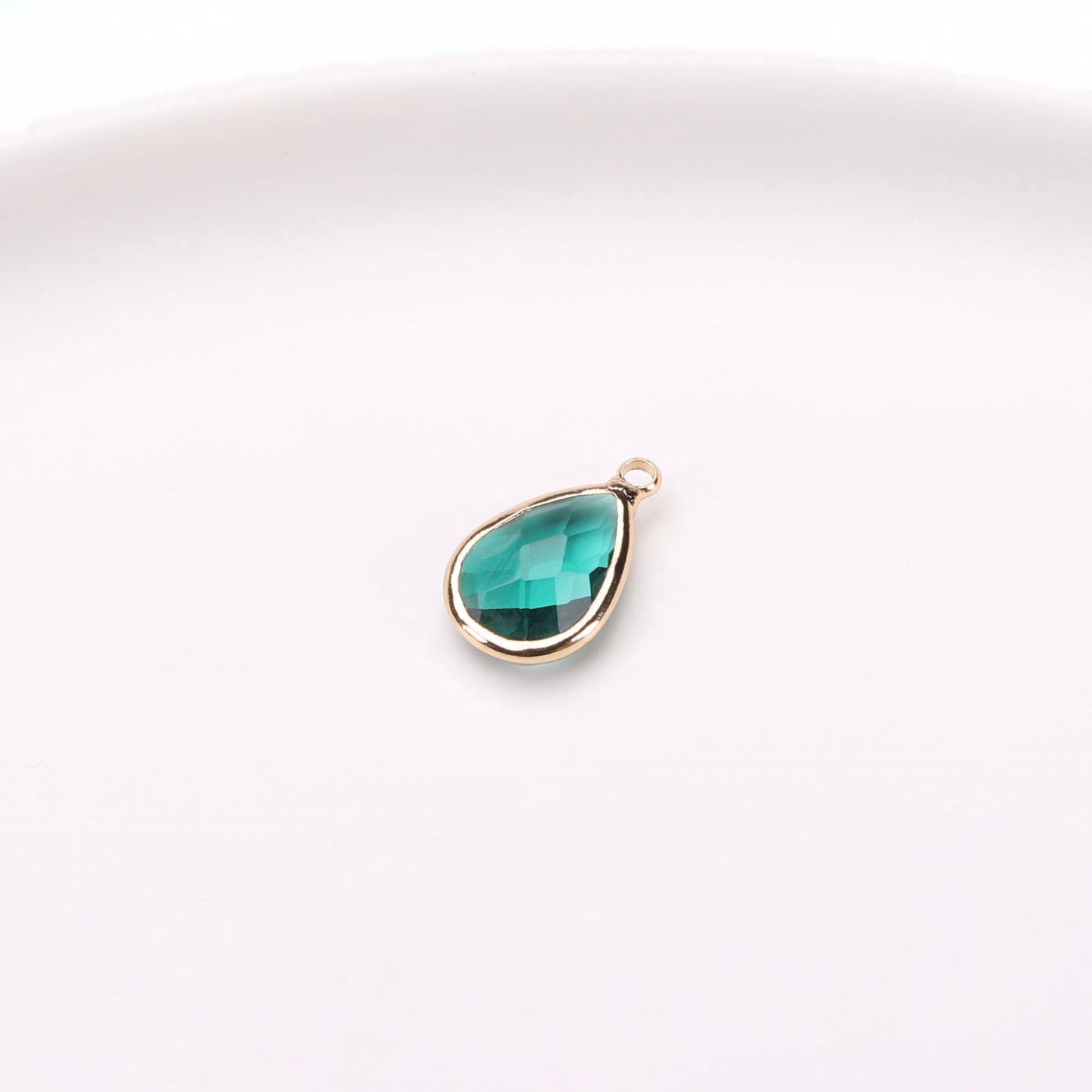 Birthstone charms, Teardoops Rhinestone Charms Pendants, 12-22mm, 100pcs