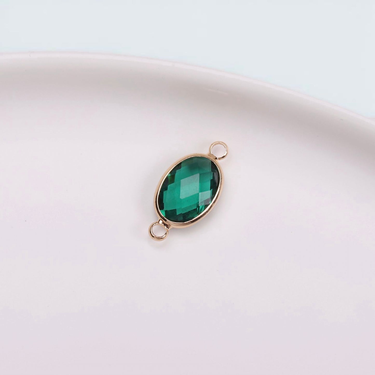 Birthstone charms, Ellipse Rhinestone Charms Pendants, 15-25mm, 100pcs