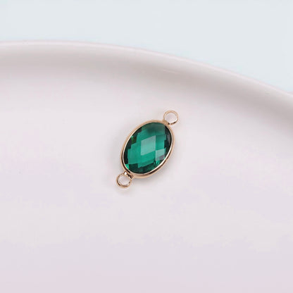 Birthstone charms, Ellipse Rhinestone Charms Pendants, 15-25mm, 100pcs