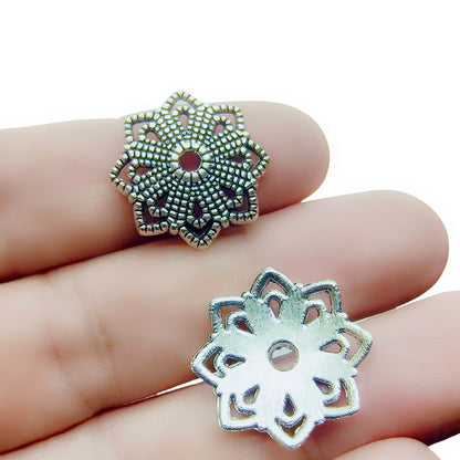 Antique Plated Filigree Flower Bead Caps,100pcs