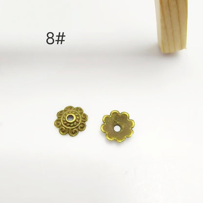 Antique Bronze Plated Filigree Flower Bead Caps, 50pcs