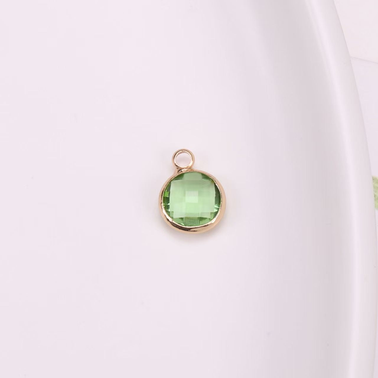 Birthstone charms, Round Rhinestone Charms Pendants, 12mm, 100pcs