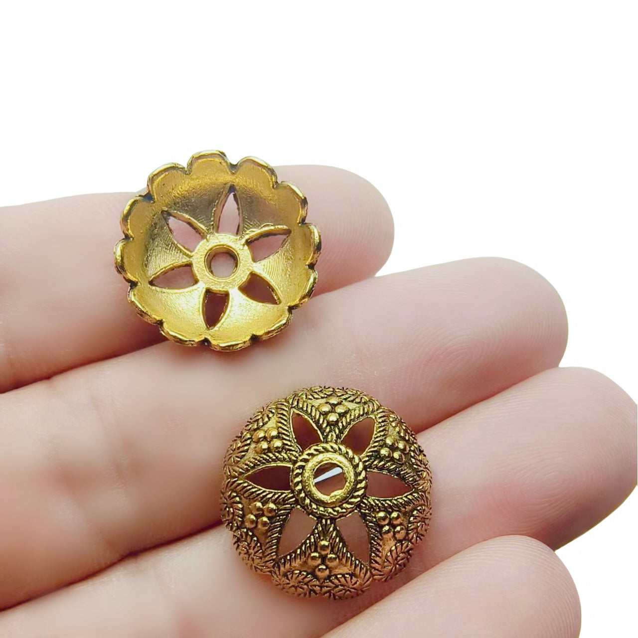 Antique Plated Filigree Flower Bead Caps,100pcs