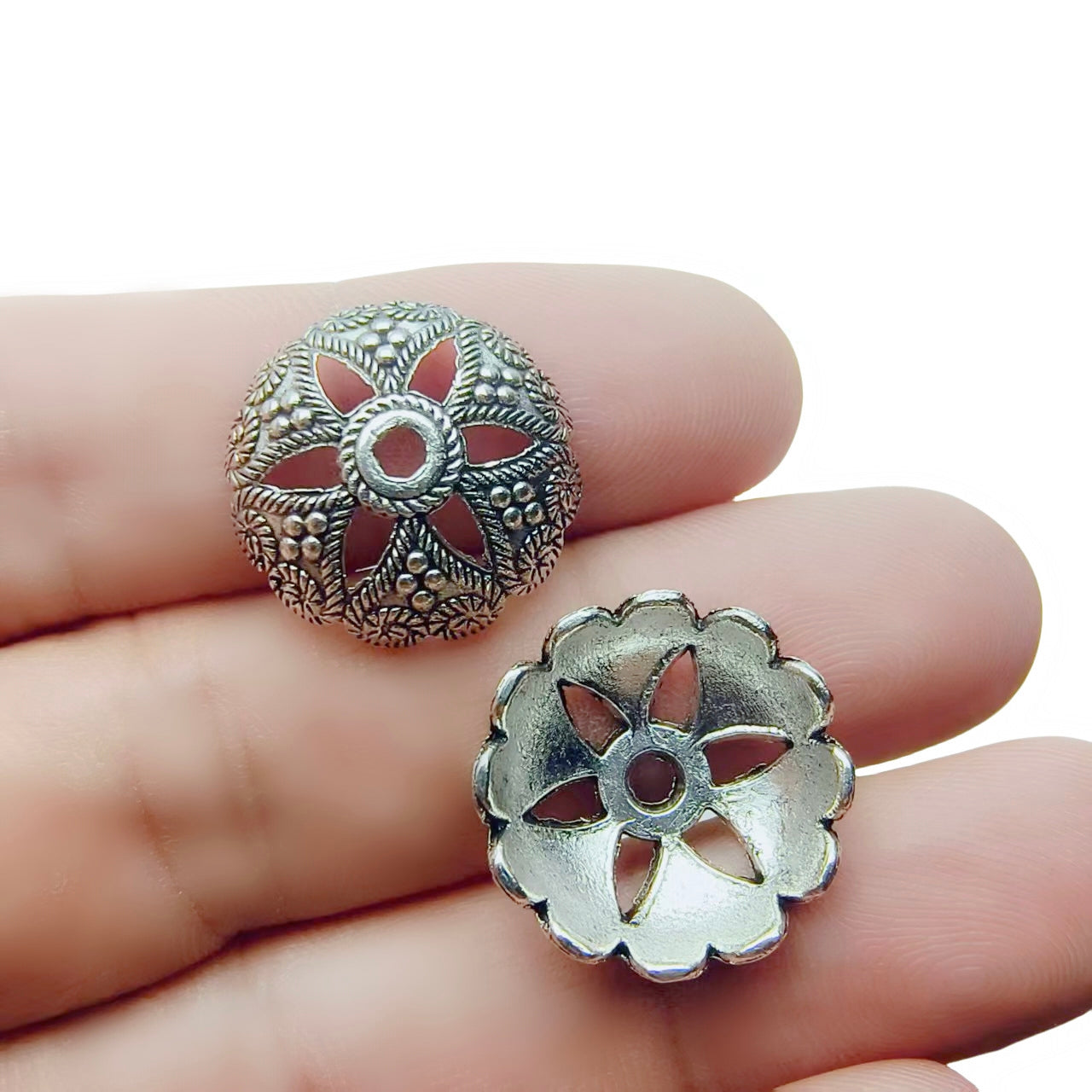 Antique Plated Filigree Flower Bead Caps,100pcs