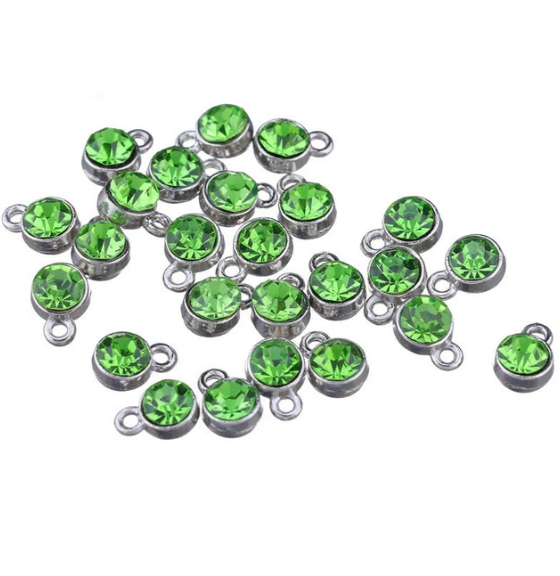 Birthstone charms, Rhinestone Charms Pendants, 10mm, 500pcs