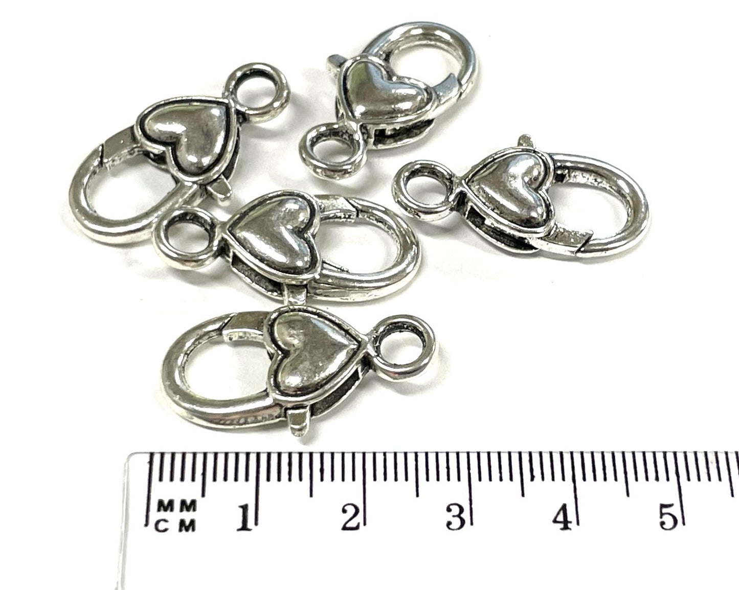 Lobster Claw Clasps,  Heart, 100pcs (JZ-1125)