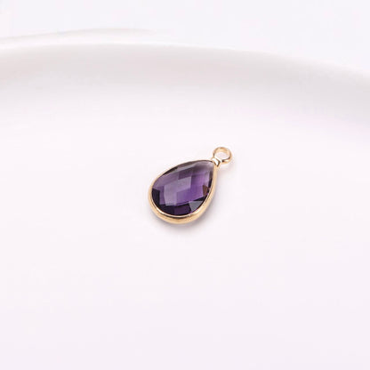 Birthstone charms, Teardoops Rhinestone Charms Pendants, 12-22mm, 100pcs