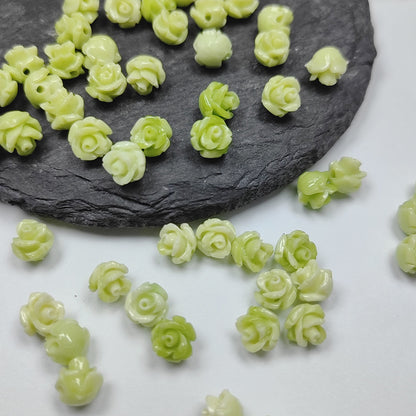 Shell powder flower beads, Shell Beads, Rose beads, Flower Beads, 6mm, 10mm 200pcs