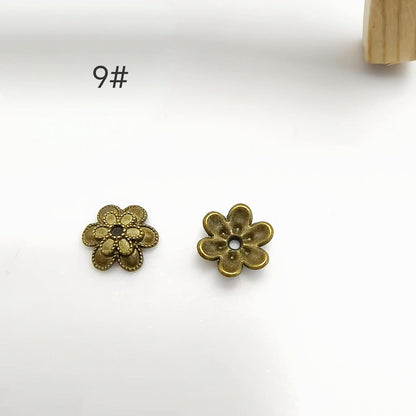 Antique Bronze Plated Filigree Flower Bead Caps, 50pcs