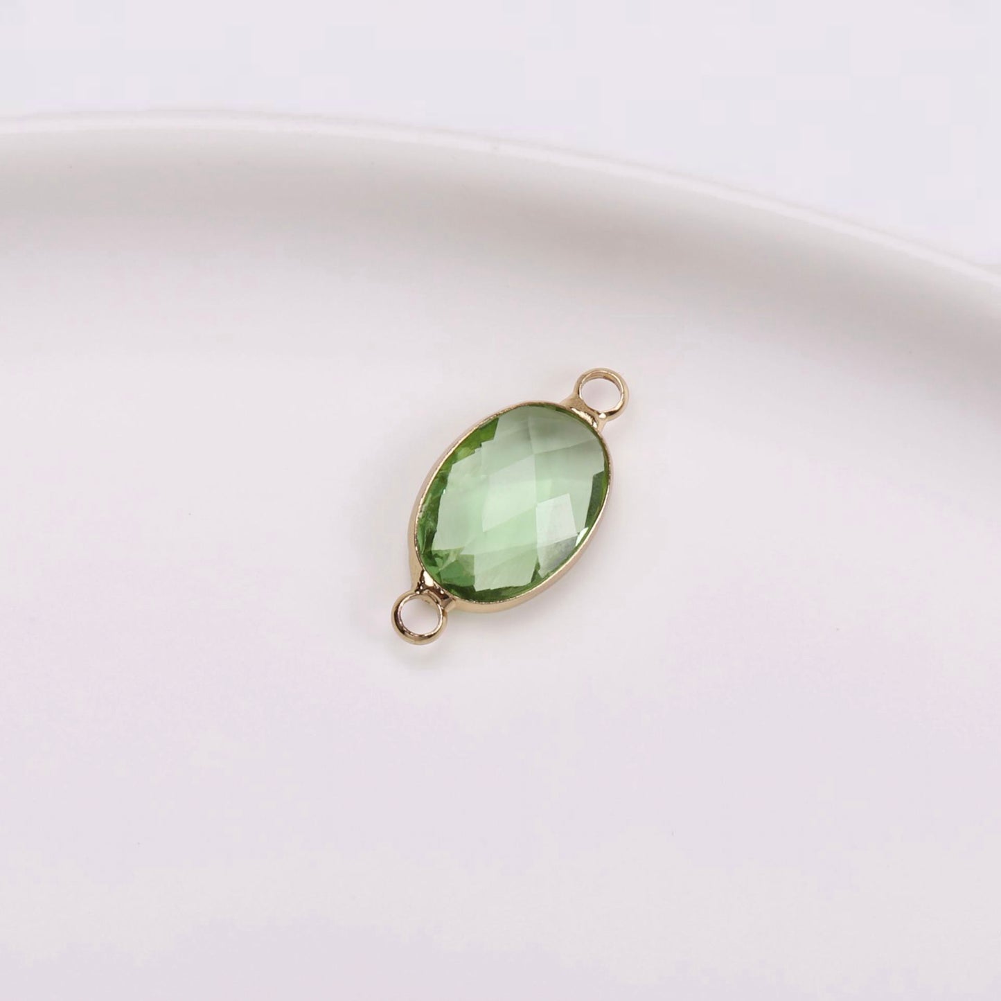 Birthstone charms, Ellipse Rhinestone Charms Pendants, 15-25mm, 100pcs