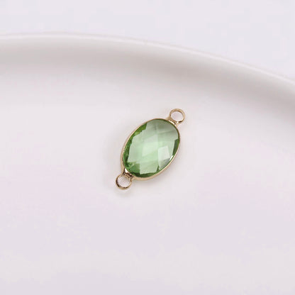 Birthstone charms, Ellipse Rhinestone Charms Pendants, 15-25mm, 100pcs