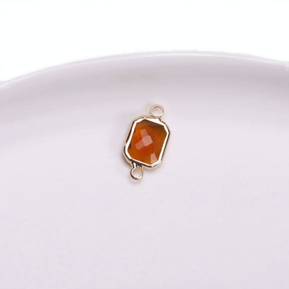 Birthstone charms, Rectangle Rhinestone Charms Pendants, 22-25mm, 100pcs