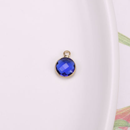 Birthstone charms, Round Rhinestone Charms Pendants, 12mm, 100pcs