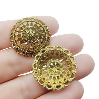 Antique Plated Filigree Flower Bead Caps,100pcs