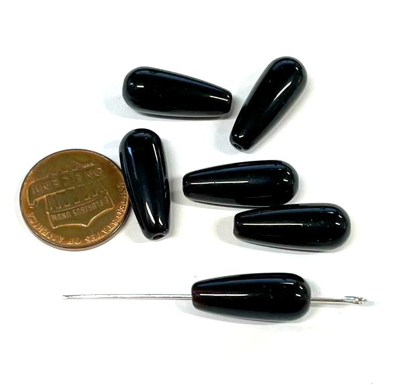 Smooth teardrops glass beads, 20mm, 260pcs