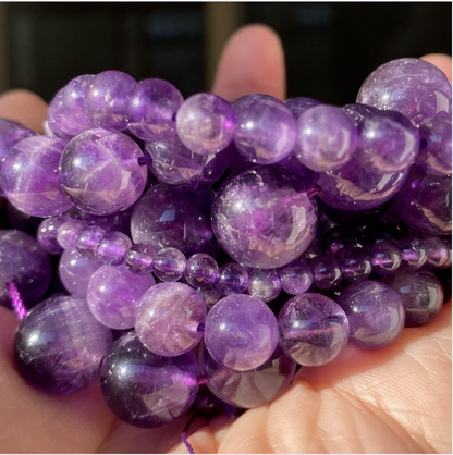 Natural Gemstone Beads, 4mm-12mm, Smooth Round ,1strand