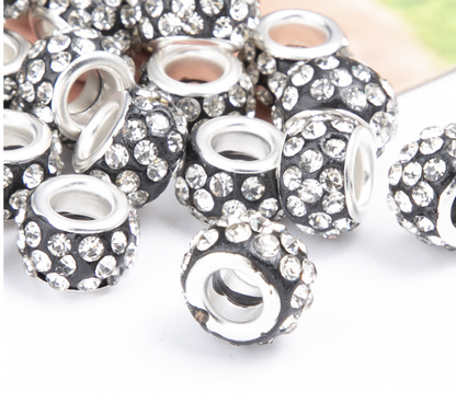 Rhinestone Spacer Beads, Polymer Clay Pave Beads, European Charms, 450pcs
