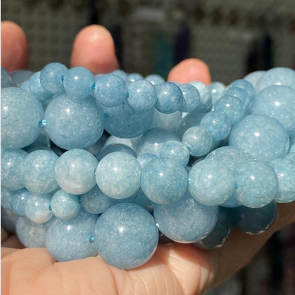 Natural Gemstone Beads, 4mm-12mm, Smooth Round ,1strand