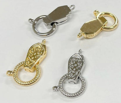 10 sets Brass Fold Over Magnetic Clasp: 28mm Buckle Clasp , 1.5mm Hole