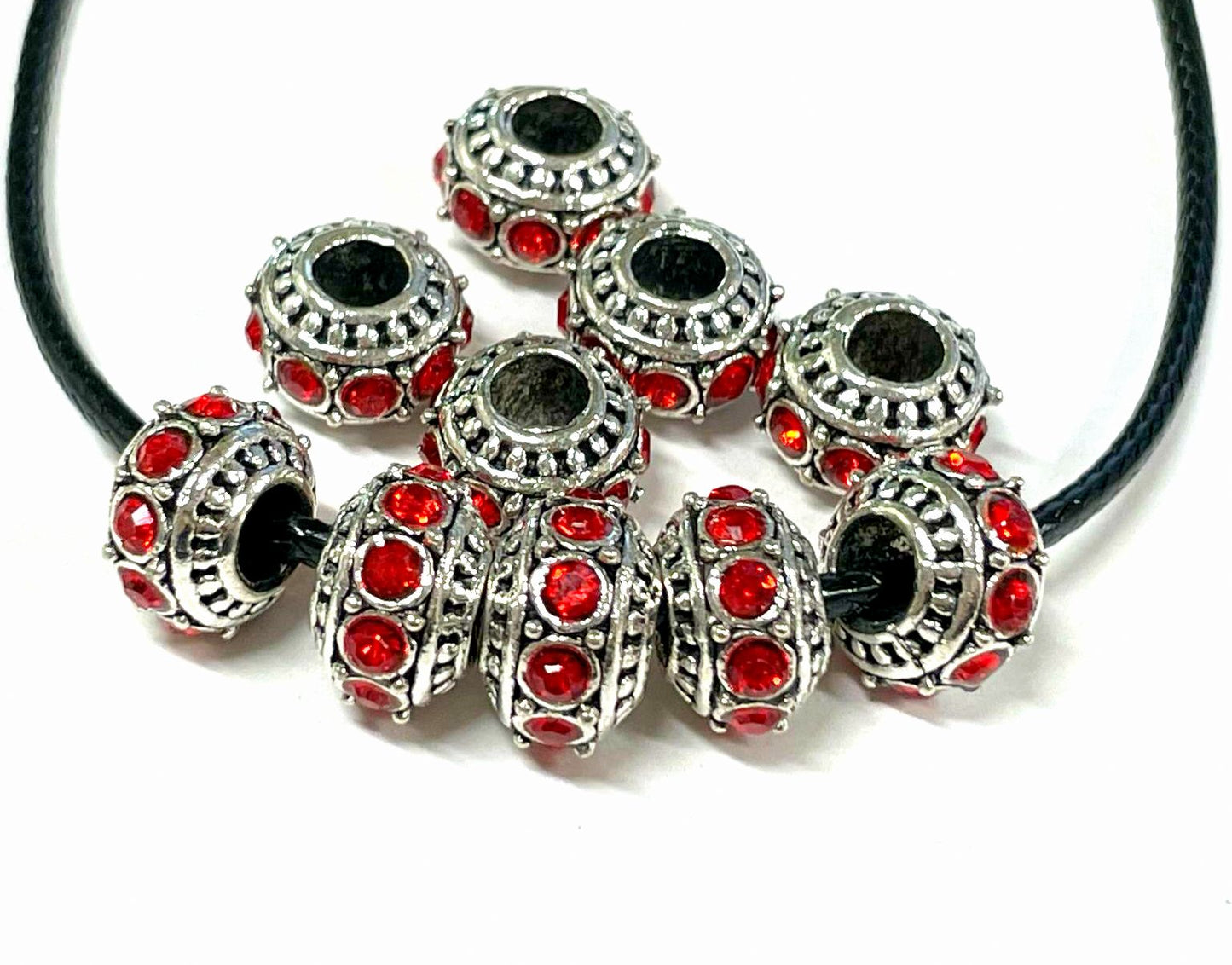 Rhinestone Charms， European Charms， Large Hole Spacer Beads，150pcs