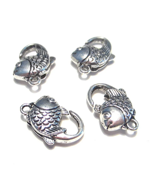 Lobster Claw Clasps,  Fish, 100pcs (JZ-1123)
