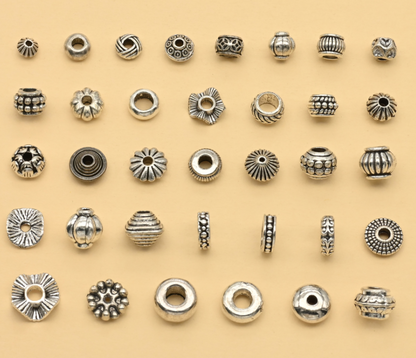 Antique Silver Spacer Beads, 50pcs