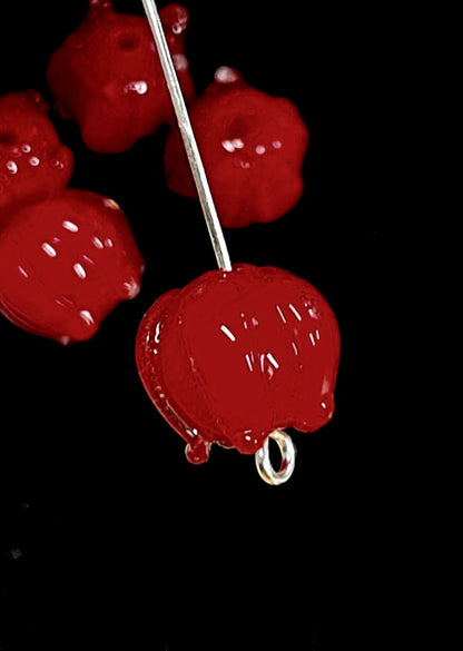 Lily of the Valley Flower Beads, Lampwork Beads, 12mm, 250pcs
