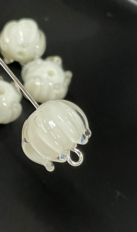 Lily of the Valley Flower Beads, Lampwork Beads, 12mm, 250pcs