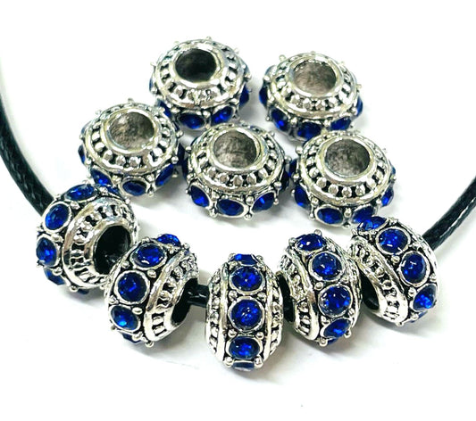 Rhinestone Charms， European Charms， Large Hole Spacer Beads，150pcs