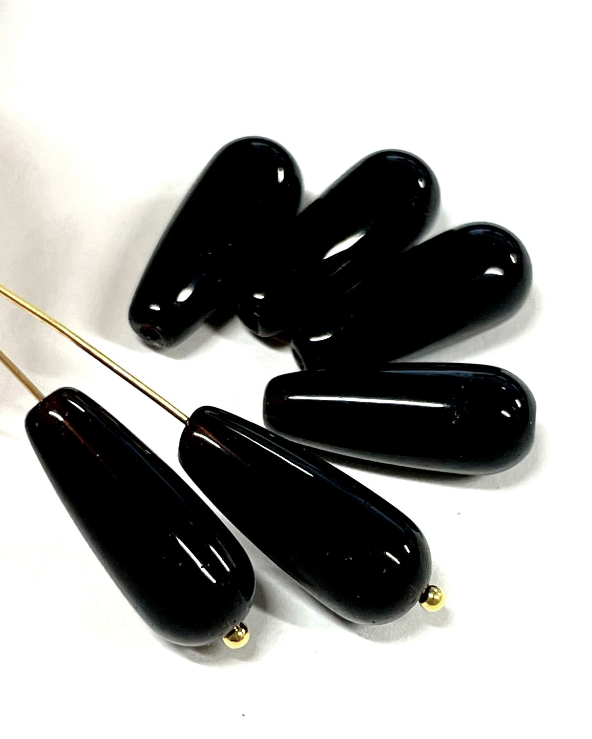 Smooth teardrops glass beads, 20mm, 260pcs