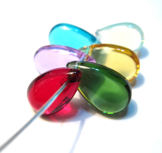 Smooth Teardrops, Glass, 13x7mm, 500pcs