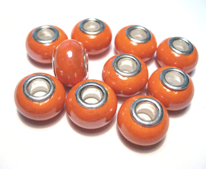 Ceramic Beads , Ceramic European Beads, Large Hole Rondelle Beads, 200pcs