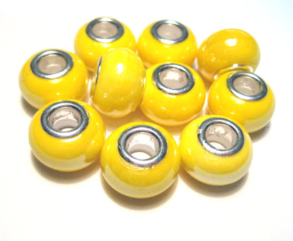 Ceramic Beads , Ceramic European Beads, Large Hole Rondelle Beads, 200pcs