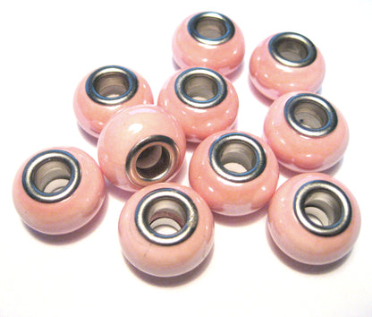 Ceramic Beads , Ceramic European Beads, Large Hole Rondelle Beads, 200pcs
