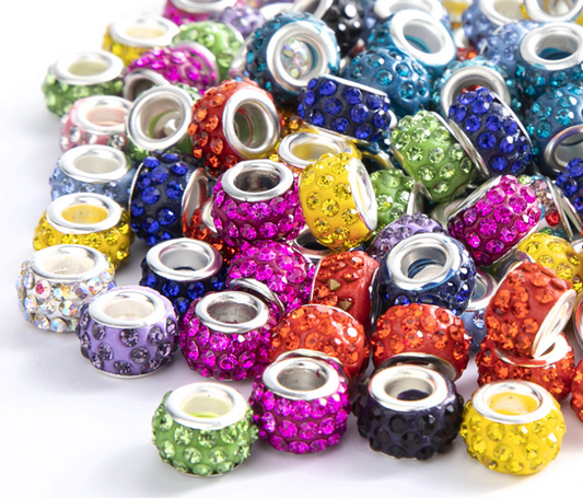 Rhinestone Spacer Beads, Polymer Clay Pave Beads, European Charms, 450pcs