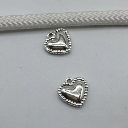 Antique Silver Heart Charms Pendant, 10pcs
