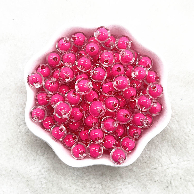 Acrylic beads, with internal color, with holes,8-12mm,500 grams