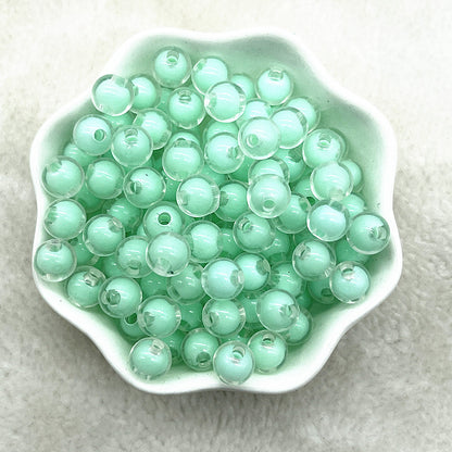 Acrylic beads, with internal color, with holes,8-12mm,500 grams