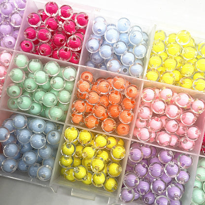 Acrylic beads, with internal color, with holes,8-12mm,500 grams