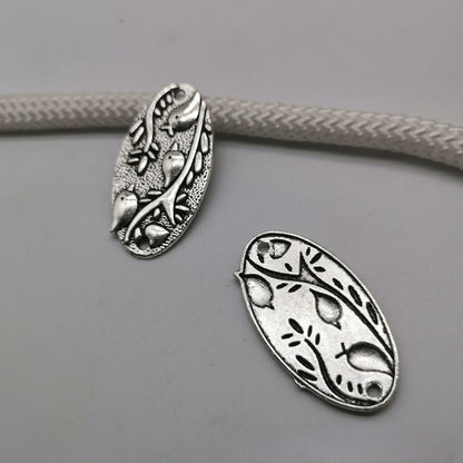 Antique silver Bird branch pendant with two holes Links Connectors, 37x20mm, 150pcs