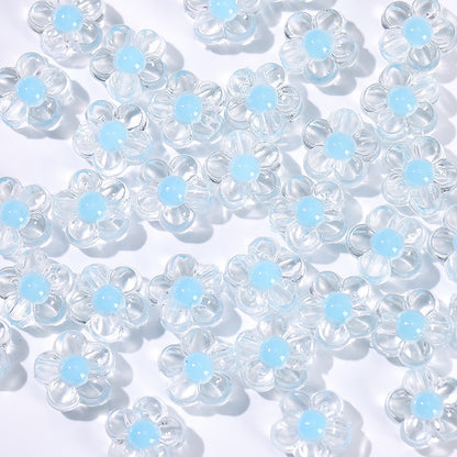 Acrylic Flower Beads with holes, 13mm, 500 grams
