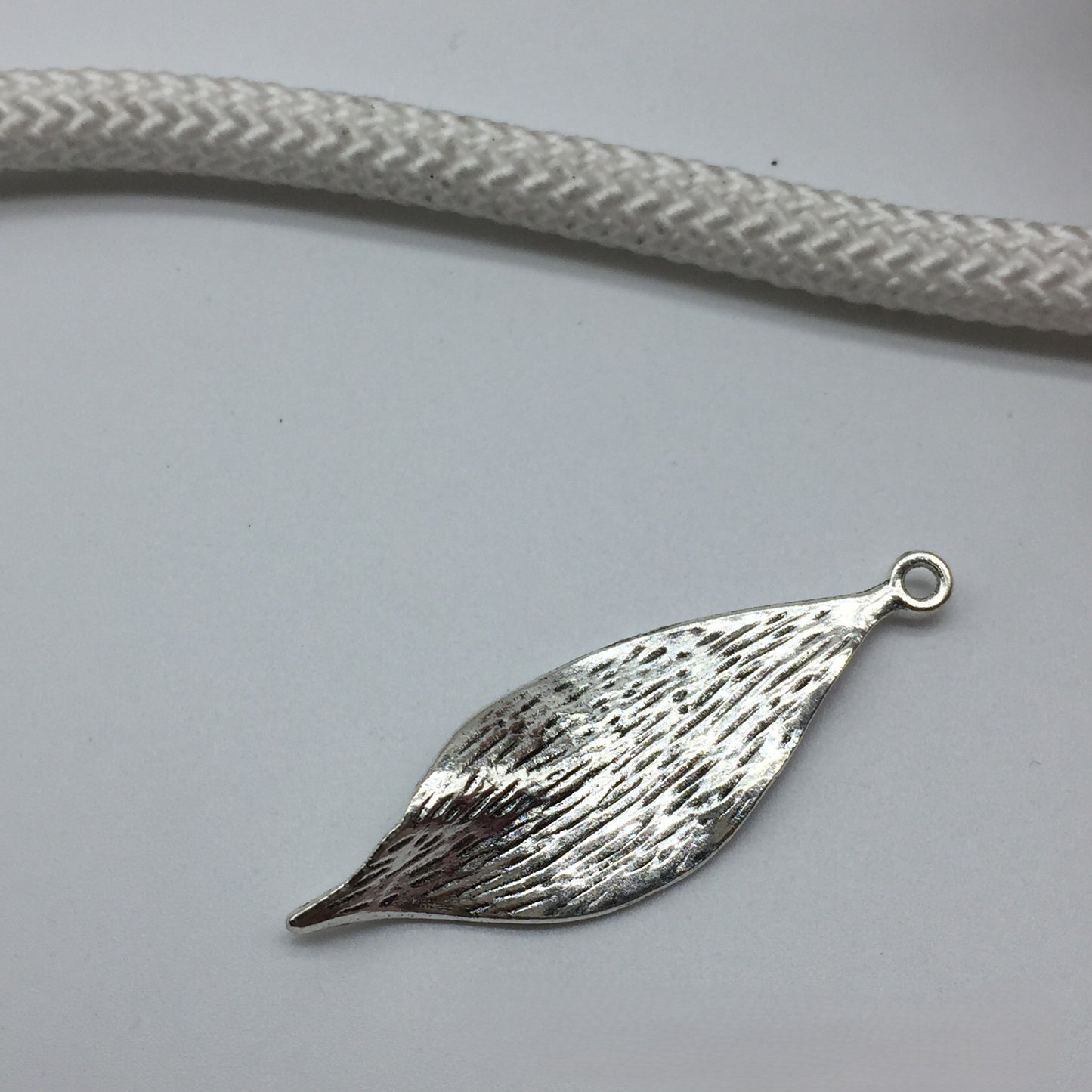 Antique Silver Leaf Charms Pendant,49x16mm, 10pcs