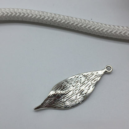 Antique Silver Leaf Charms Pendant,49x16mm, 10pcs