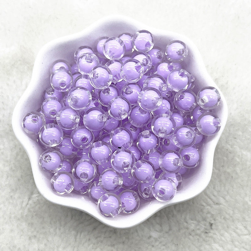 Acrylic beads, with internal color, with holes,8-12mm,500 grams
