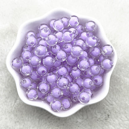 Acrylic beads, with internal color, with holes,8-12mm,500 grams