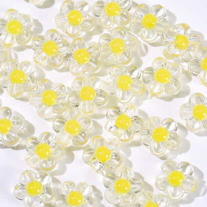 Acrylic Flower Beads with holes, 13mm, 500 grams