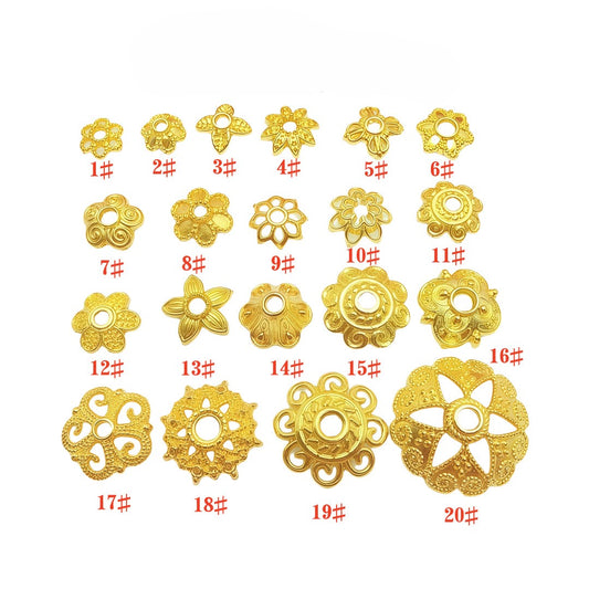 Gold Plated Filigree Flower Bead Caps