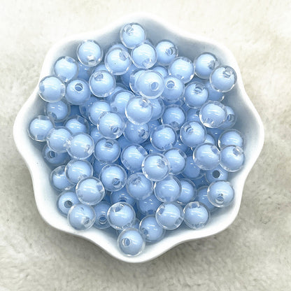 Acrylic beads, with internal color, with holes,8-12mm,500 grams
